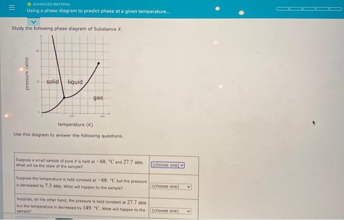 Solved III ADVANCED MATERIAL Using a phase diagram to | Chegg.com