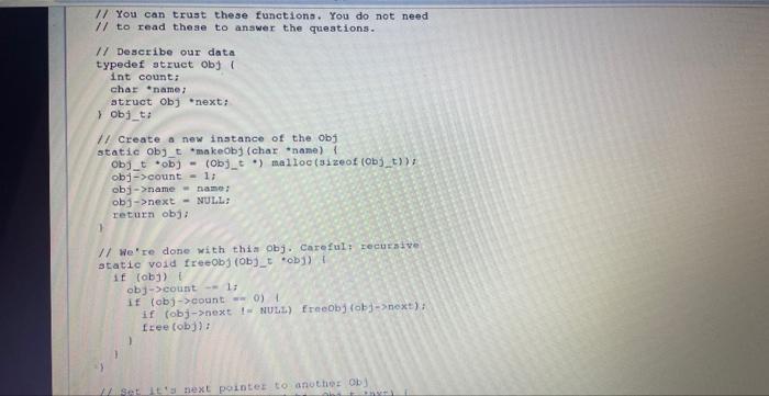 Read the comments and evaluate the reference count | Chegg.com