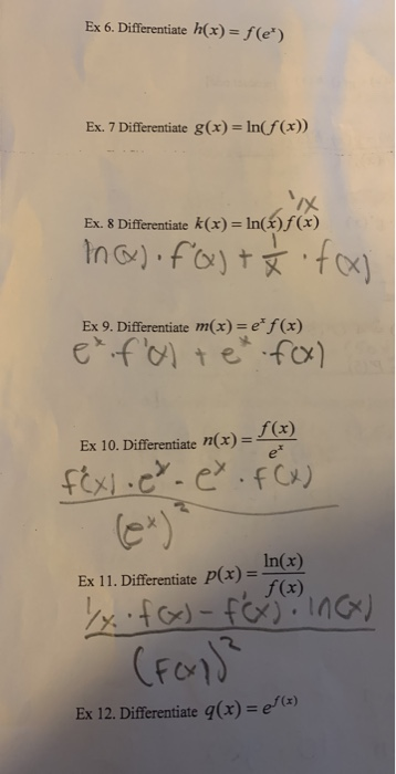 Solved If F X And G X Are Differentiable Functions Such Chegg Com