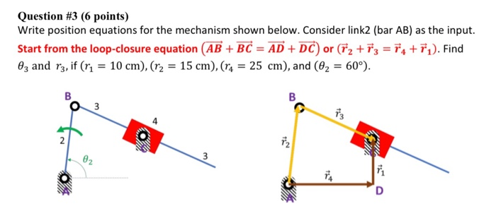 Solved Question #3 (6 points) Write position equations for | Chegg.com