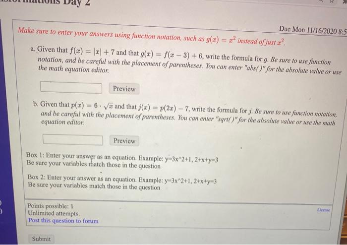 Solved Due Mon 11/16/2020 8:5 Make sure to enter your | Chegg.com