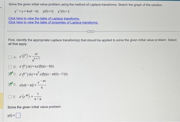 Solved Solve the given initial value problem using the | Chegg.com