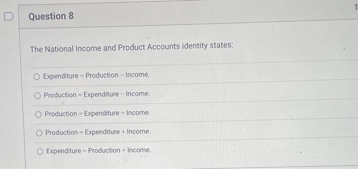 Solved The National Income and Product Accounts identity | Chegg.com