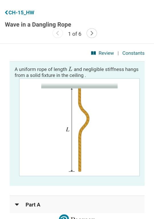 Solved MI Review Constants A uniform rope of length L and | Chegg.com
