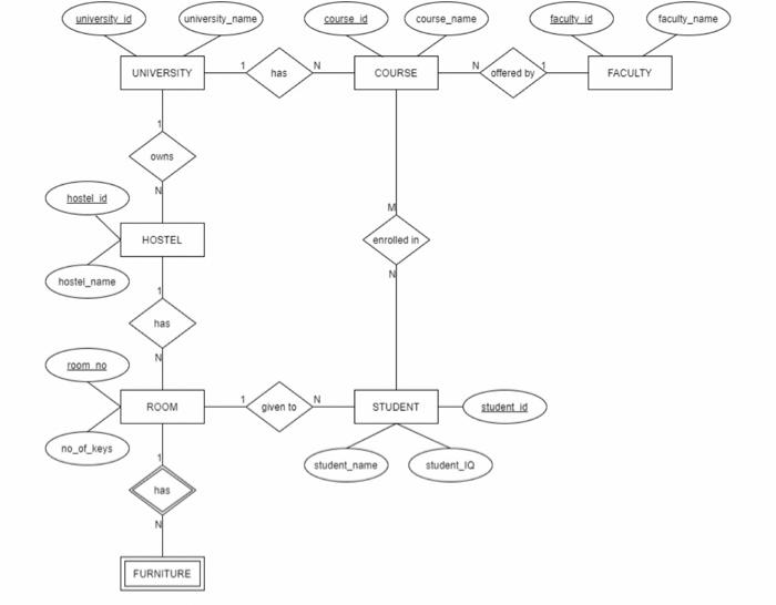 Solved Use the ER model displayed to generate a physical | Chegg.com