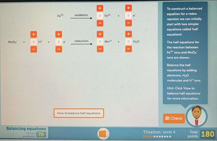 Solved Fe2+ Oxidation O Fe3+ + 0 To Construct A Balanced | Chegg.com