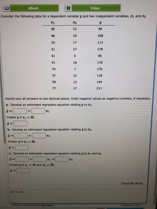Solved eBook Video Consider the following data for a | Chegg.com