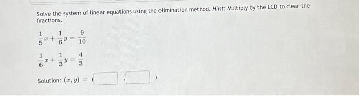 Solved Solve the system of linear equations using the | Chegg.com
