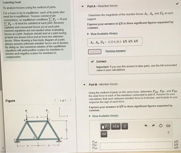 Solved Part A - Reaction forces Determine the magnitude of | Chegg.com