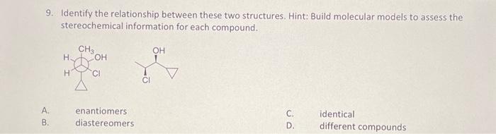 Solved 9. Identify the relationship between these two | Chegg.com