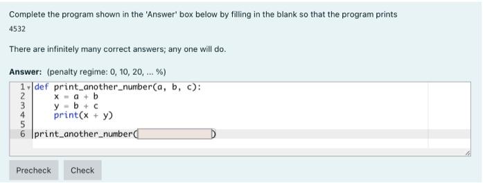 Solved Complete the program shown in the 'Answer' box below | Chegg.com