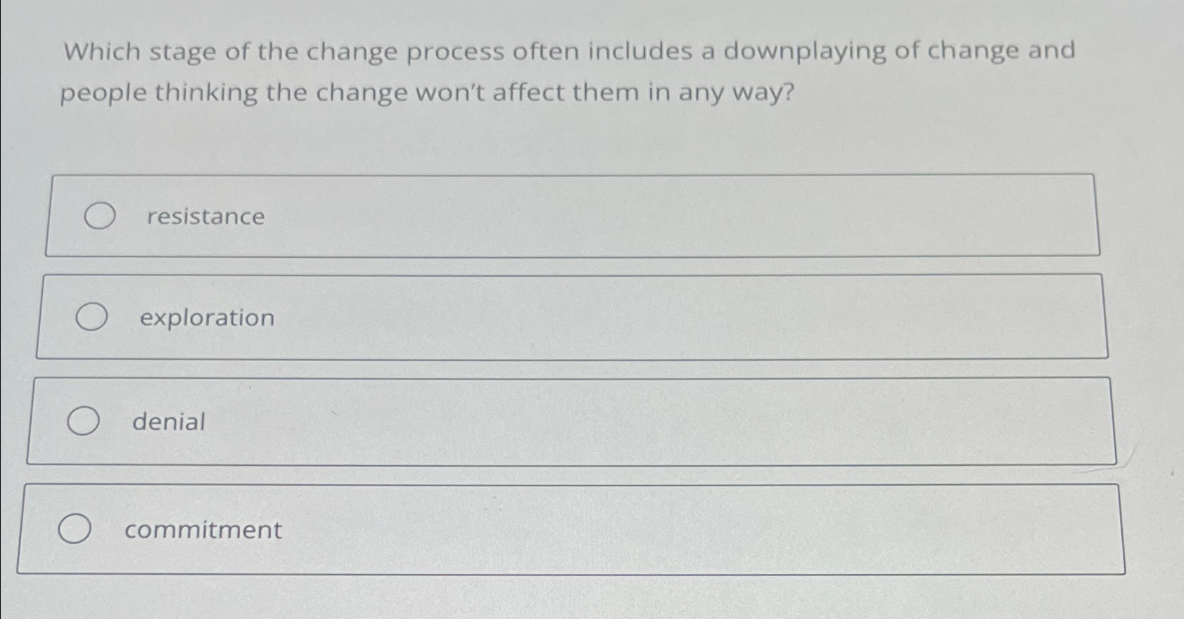 Solved Which stage of the change process often includes a | Chegg.com