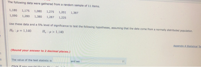 Solved The following data were gathered from a random sample | Chegg.com