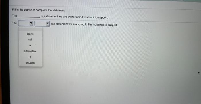 Solved Fill in the blanks to complete the statement. Is a | Chegg.com