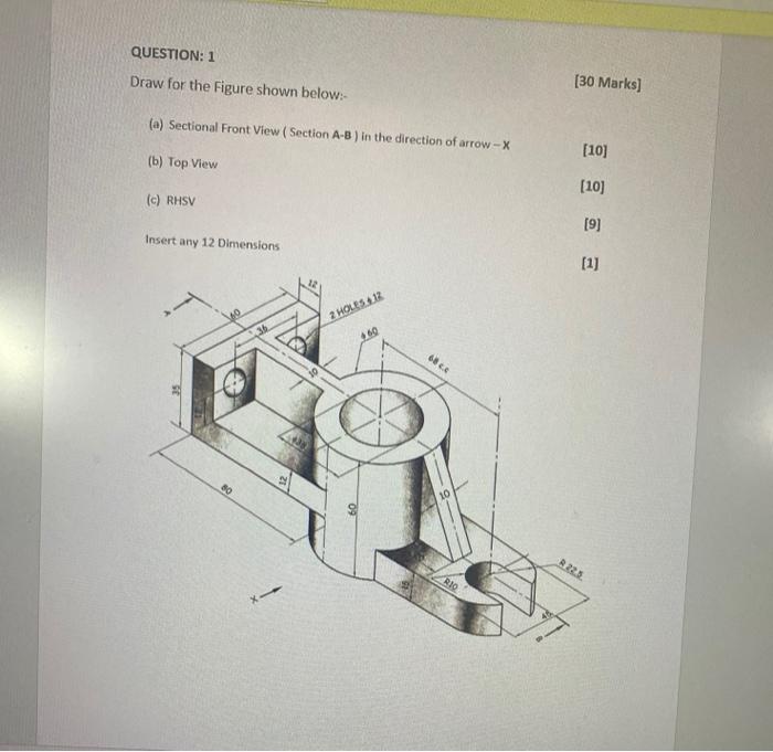Solved QUESTION: 1 Draw for the Figure shown below: (30 | Chegg.com