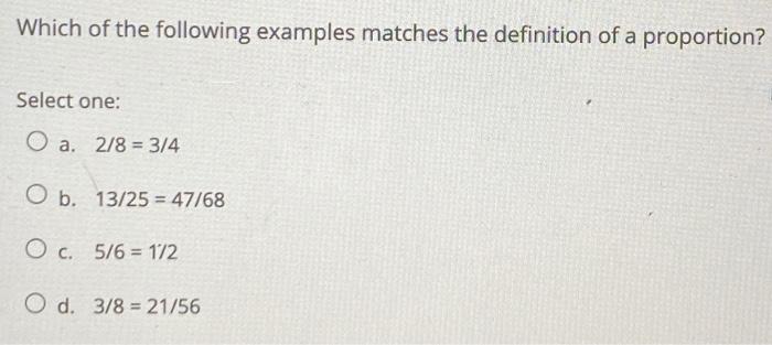 Solved Which of the following examples matches the | Chegg.com