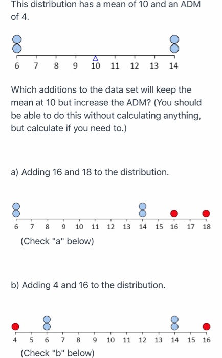 Solved This distribution has a mean of 10 and an ADM of 4. 6 | Chegg.com