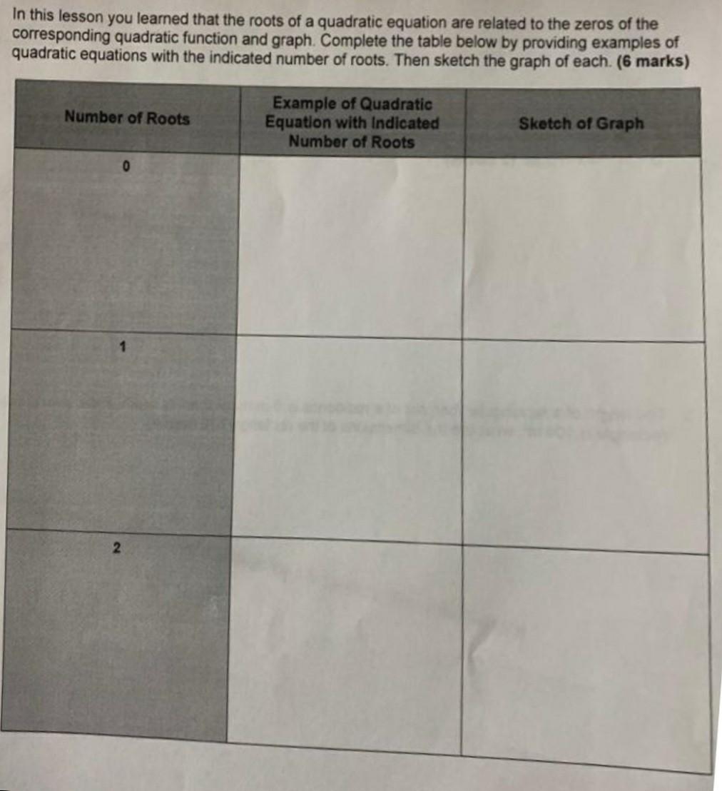 homework 4 quadratic roots