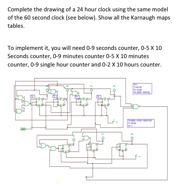 Complete the drawing of a 24 hour clock using the | Chegg.com