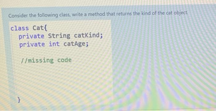 Solved Consider the following class, write a method that | Chegg.com
