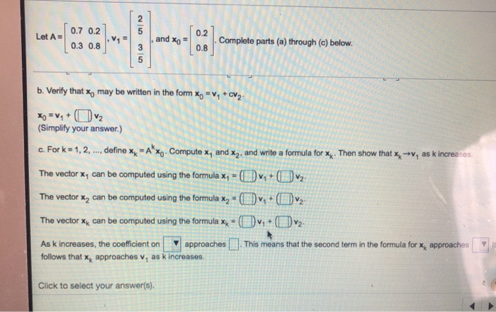 Solved Let A= and Complete parts (a) through (c) below. a. | Chegg.com