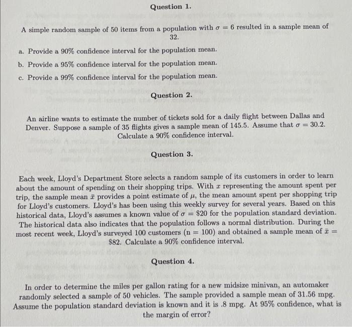 Solved Question 1. A simple random sample of 50 items from a | Chegg.com