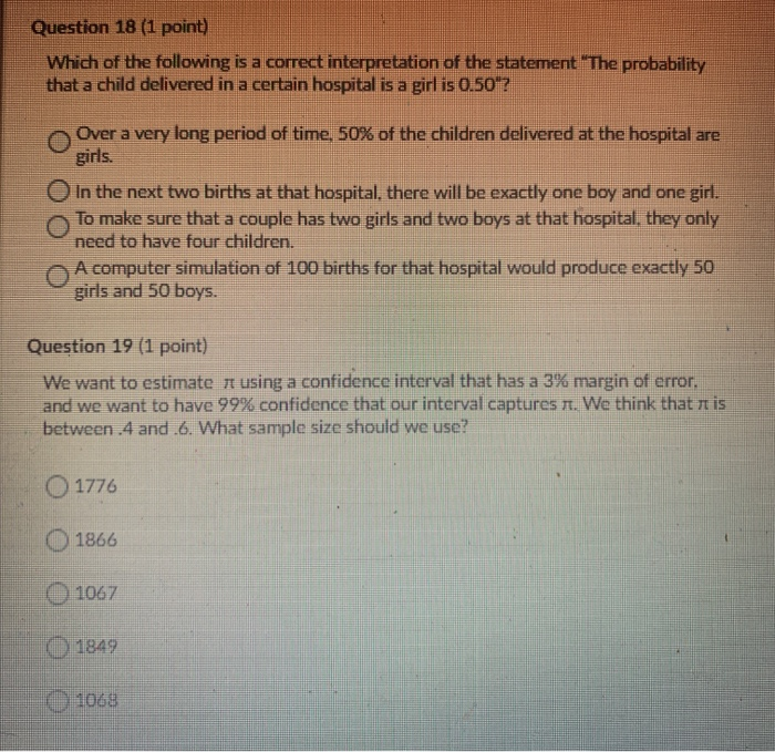 Solved Question 18 (1 point) Which of the following is a | Chegg.com