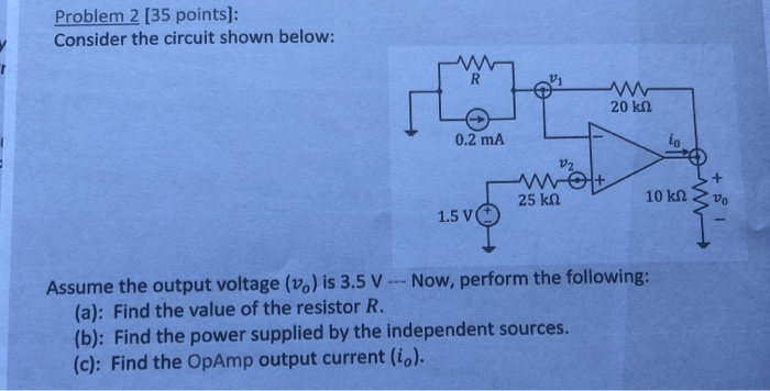 Solved Problem 2 (35 points): Consider the circuit shown | Chegg.com