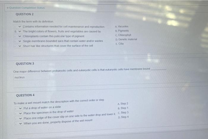 Solved Question completion Status QUESTION 2 Match the term | Chegg.com