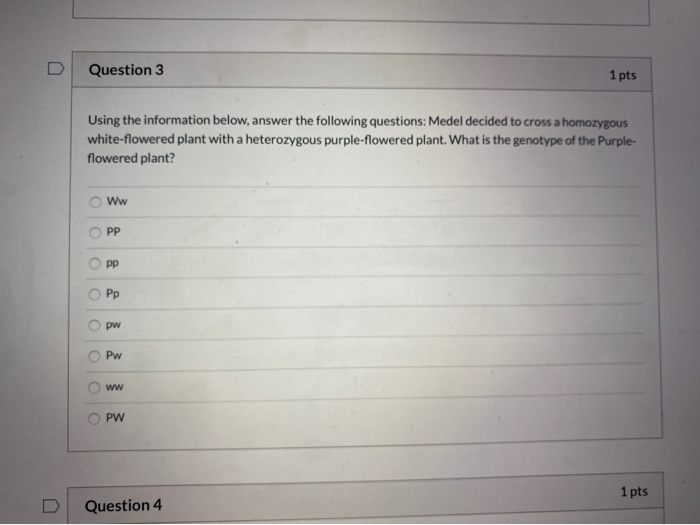 Solved Question 3 1 pts Using the information below, answer | Chegg.com