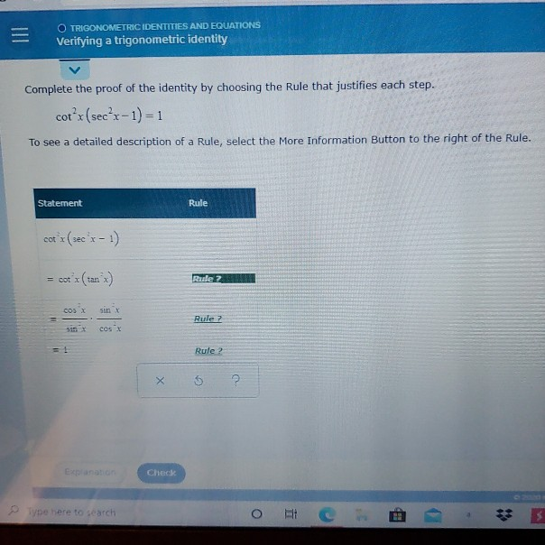 Solved O TRIGONOMETRIC IDENTITIES AND EQUATIONS Verifying a | Chegg.com