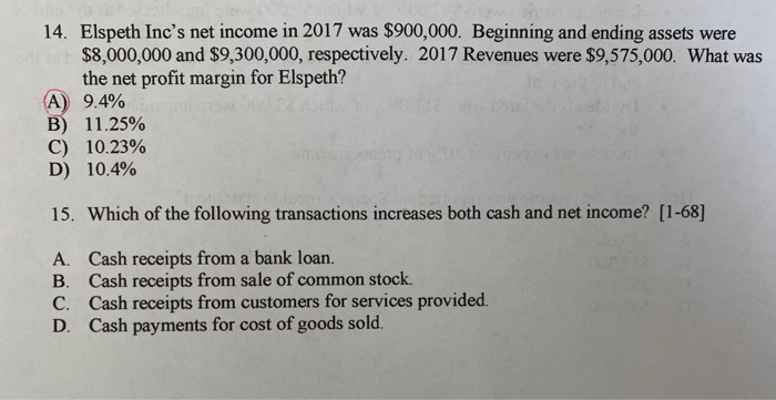 Which Of The Following Transactions Increases Total Assets Solved 15. Which of the following transactions increases | Chegg.com