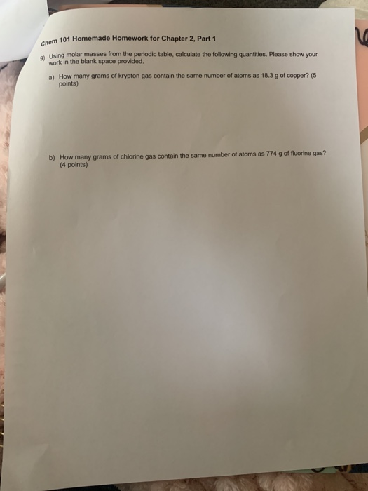 Solved Cher 101 Homemade Homework for Chapter 2, Part 1 no | Chegg.com