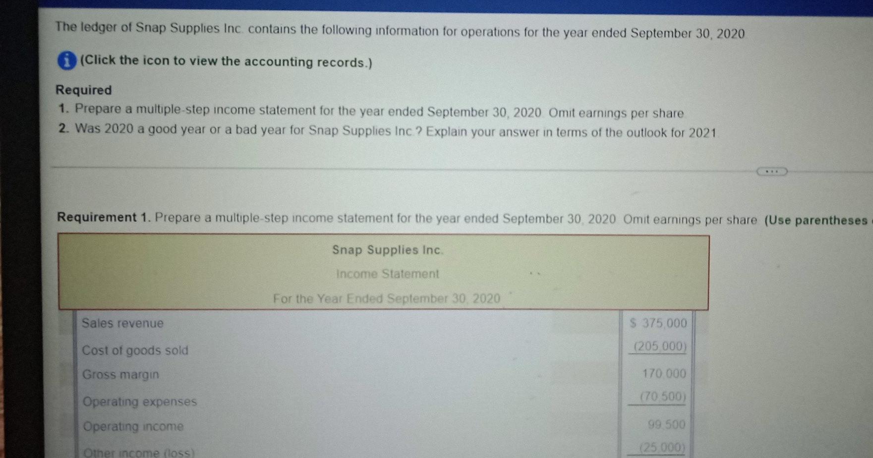 Solved The ledger of Snap Supplies Inc. contains the