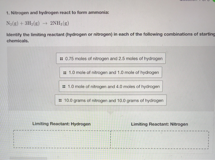 solved-1-nitrogen-and-hydrogen-react-to-form-ammonia-n2-g-chegg