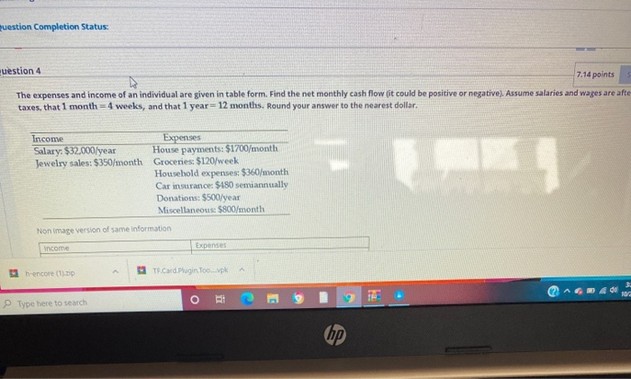 Solved Question Completion Status: uestion 4 7.14 points The | Chegg.com