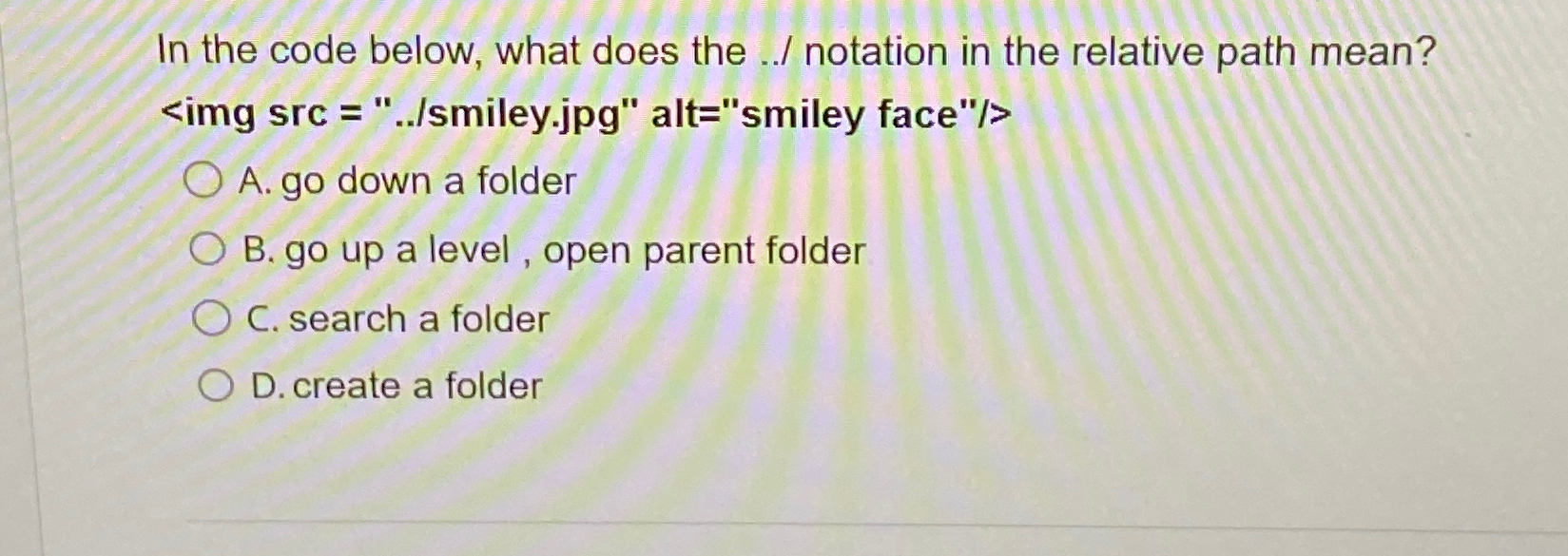 Solved In the code below, what does the ../ ﻿notation in the | Chegg.com