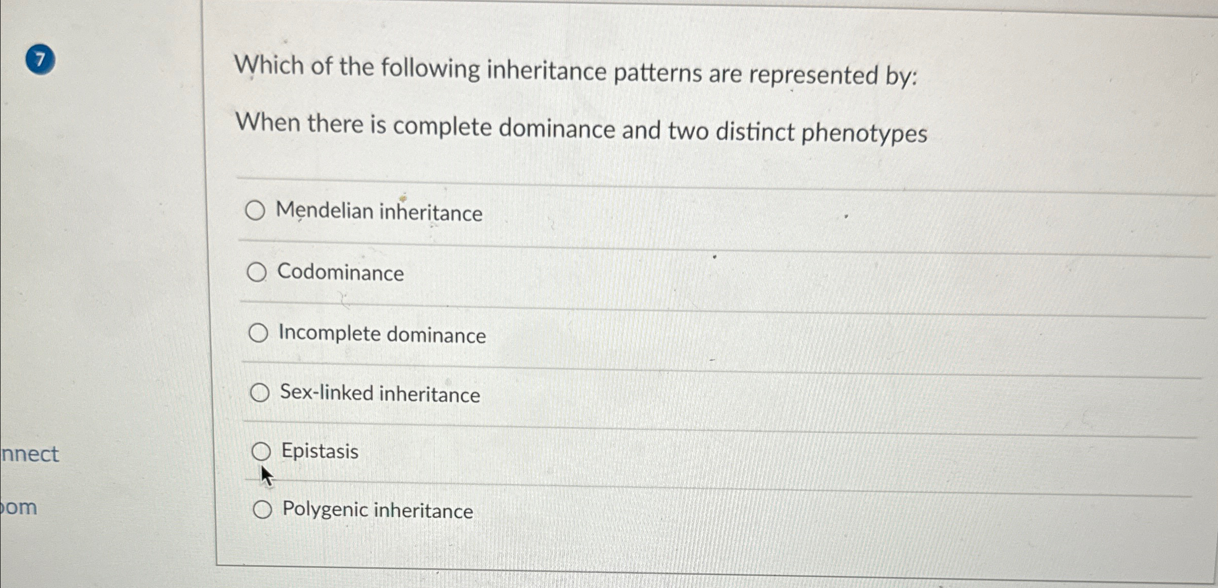 Solved 7Which of the following inheritance patterns are | Chegg.com