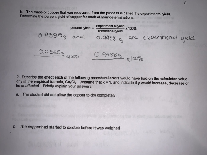 Solved I have included the data from a lab I did and the | Chegg.com