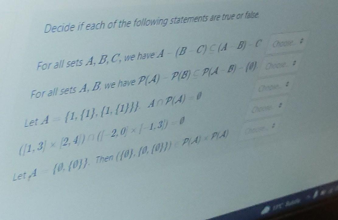 Solved Decide if each of the following statements are true | Chegg.com