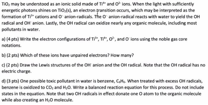 Solved TiO2 may be understood as an ionic solid made of Ti“ | Chegg.com
