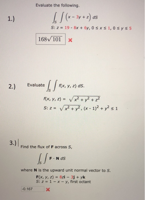 Evaluate The Following 1 B X 3y 2 As S Z 19 Chegg Com