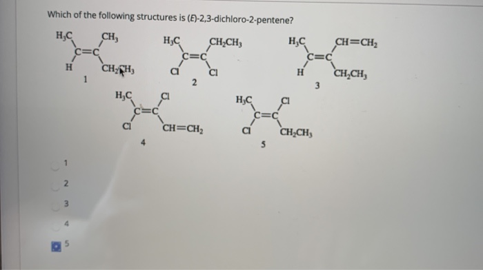 Solved нс Which of the following structures is | Chegg.com