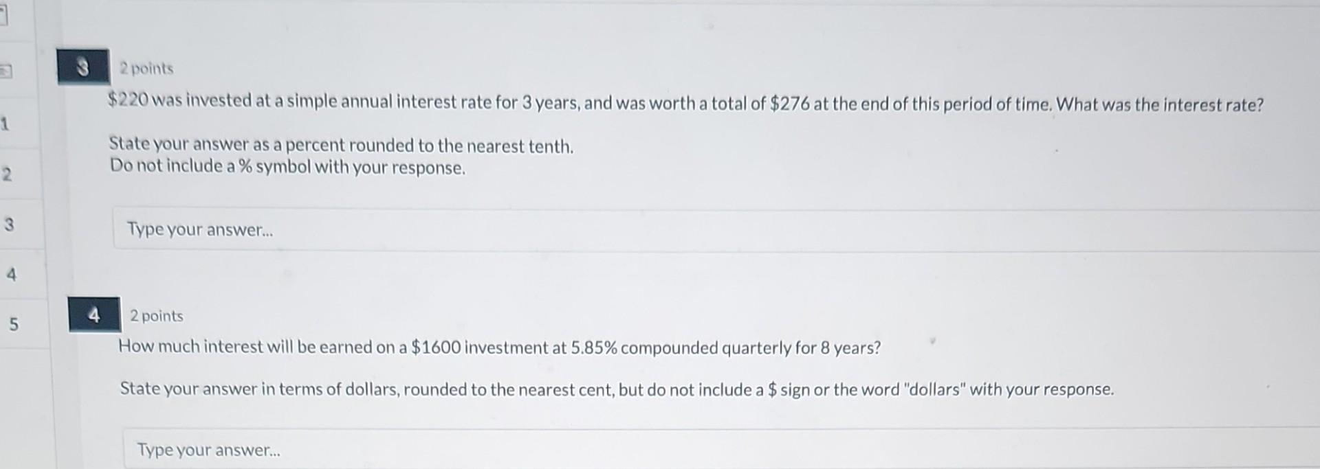 Solved 2 points 220 was invested at a simple annual chegg