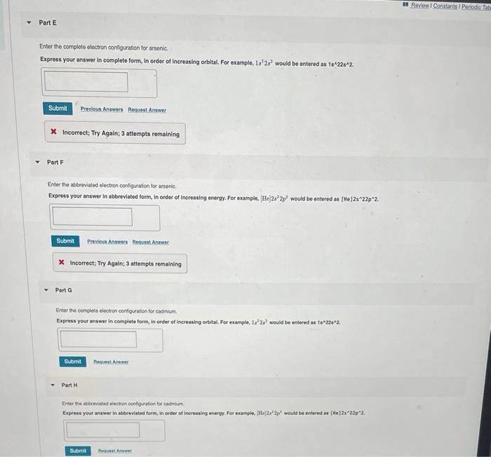Solved Review Constants Periodic Tab Part E Enter The Chegg Com