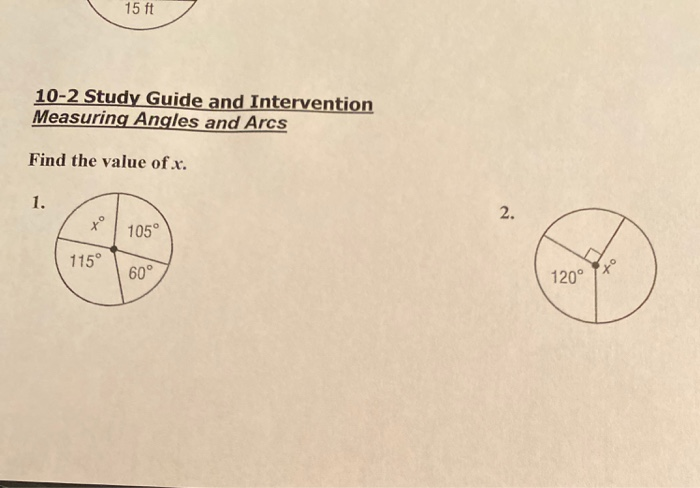 Solved 15 ft 10-2 Study Guide and Intervention Measuring | Chegg.com
