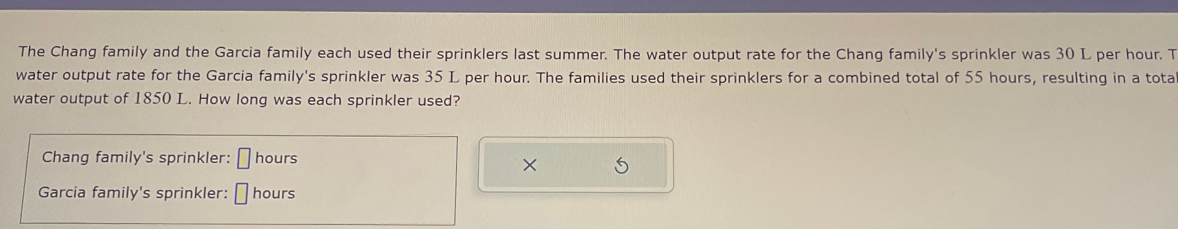 Solved The Chang family and the Garcia family each used | Chegg.com