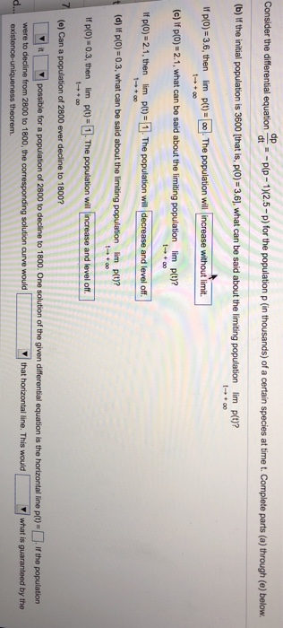 Solved Consider the differential equation =-P(p - 1)(2.5-p) | Chegg.com