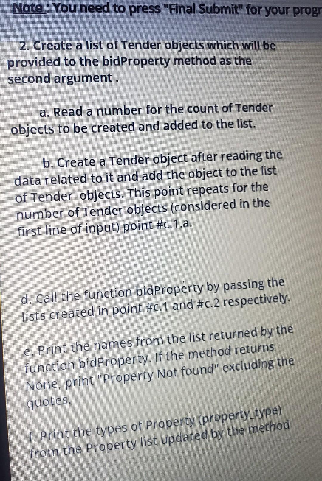 Solved Create a class Property with the below attributes: | Chegg.com