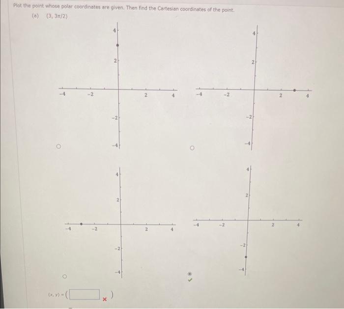 Plot the point whose polar coordinates are given. Then find the Cartesian coordinates of the point. (a) 12 . 2 mint